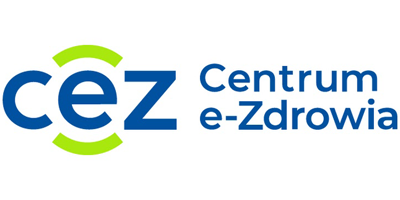 Logo Centrum e-Zdrowie w postaci niebieskich liter CEZ