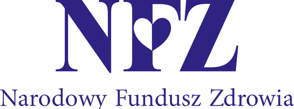 Logo NFZ niebieskie litery NFZ